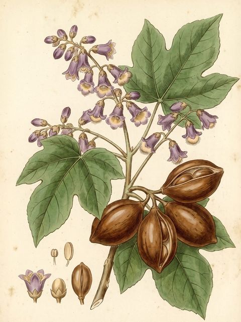 Panama Tree botanical plate